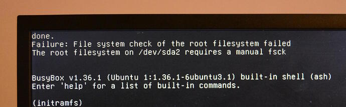error_root-check-failed-manual-fsck-required
